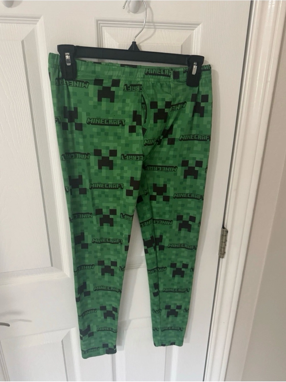 Minecraft Green Pixel Print Kids Pajama Bottoms